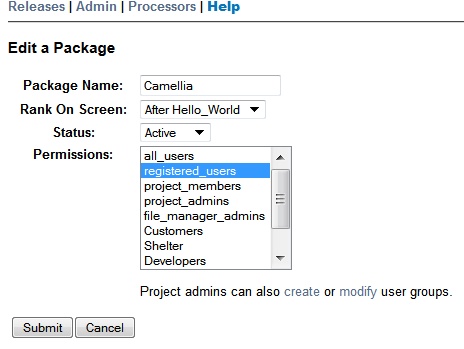 Package editing of the Camellia package